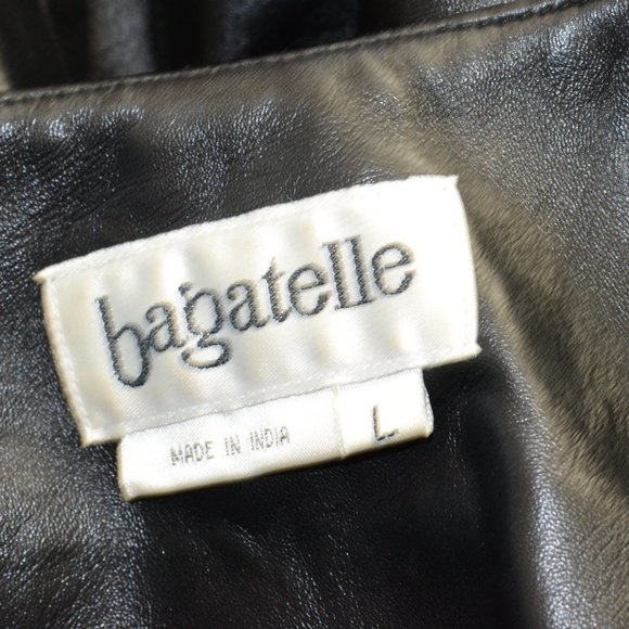 Bagatelle Black Leather Jacket Size Large Full Zip - Picture 11 of 14